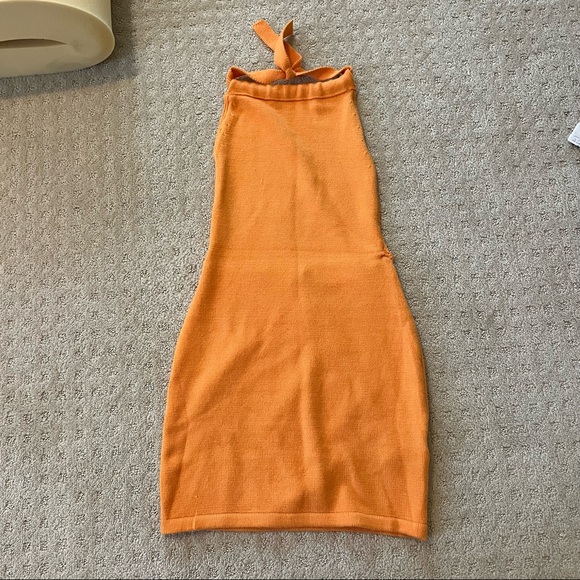 edikted orange dress Edikted orange low back bodycon dress